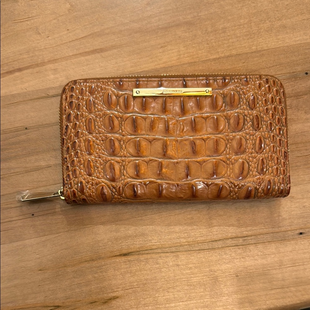 Brahmin Brown Crocodile Embossed Wallet